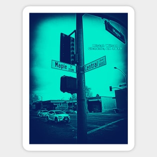 Maple Street & Central Avenue BLURBERRY SODA POP, Glendale, California by Mistah Wilson Sticker